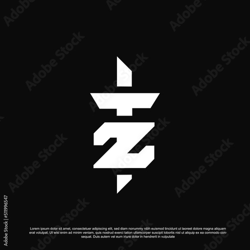 Modern letter TZ or ZT logo design for your brand or business photo