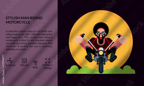 Stylish Man Riding Motorcycle