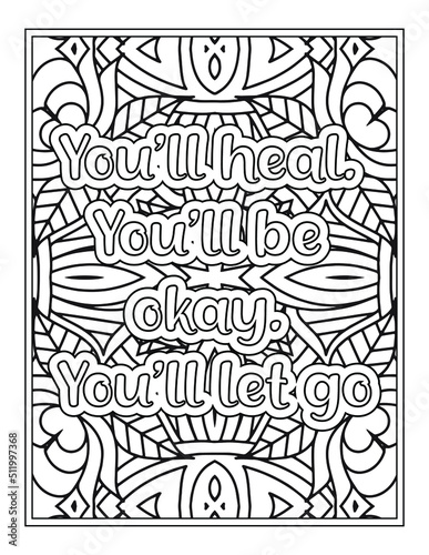 Fototapeta Naklejka Na Ścianę i Meble -  Quote Coloring Pages for Adults and Teens - Best Coloring Pages For Kdp coloring book