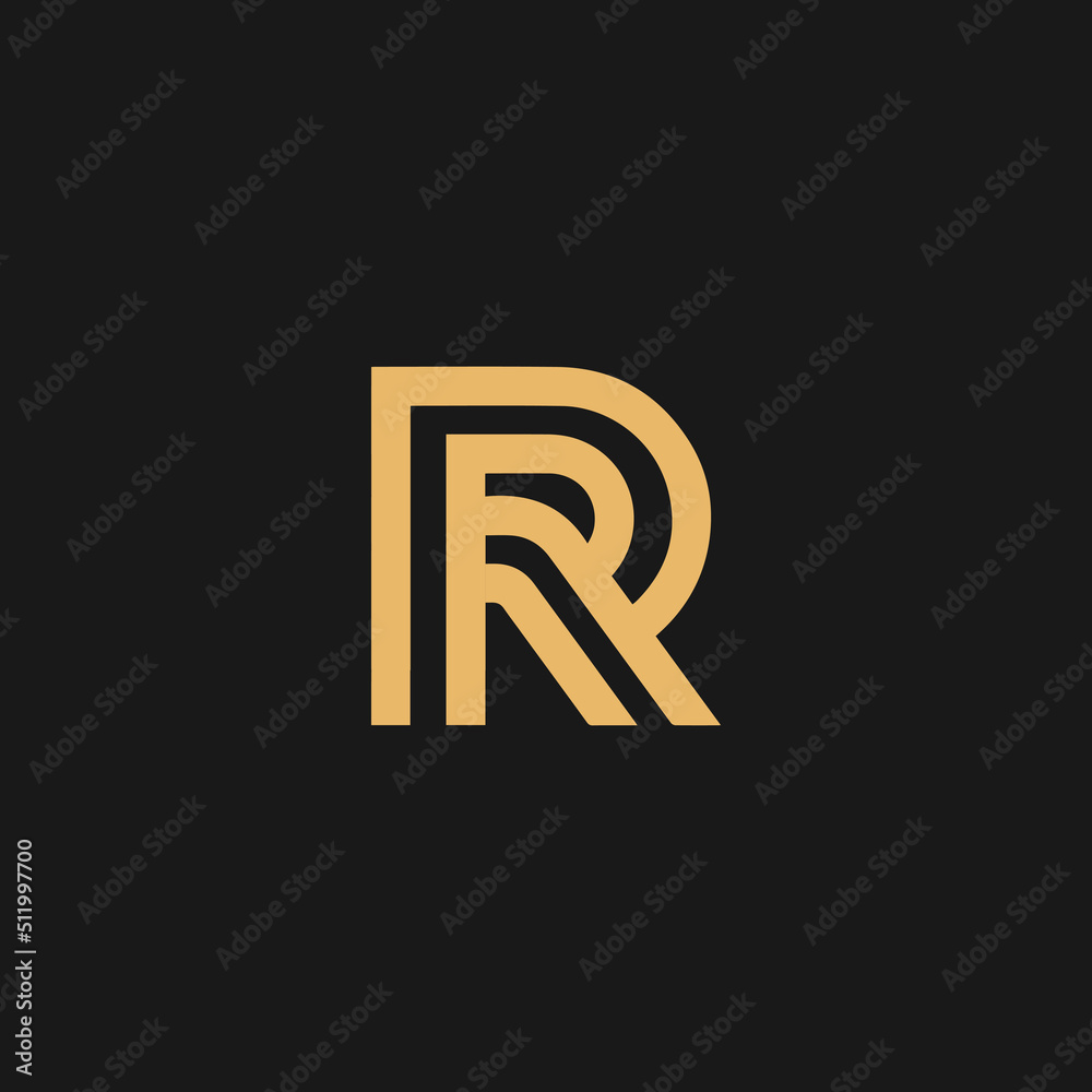 Outline letter r logo design vector stock vector adobe stock