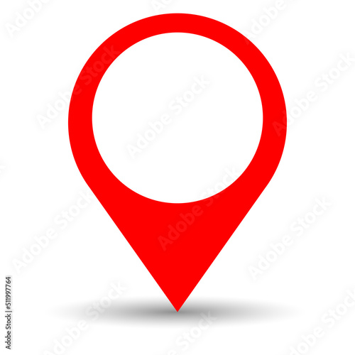 Red pointer vector icon isolated on a white background. Free Download Red pointer vector icon isolated on a white background. - GFXLoad