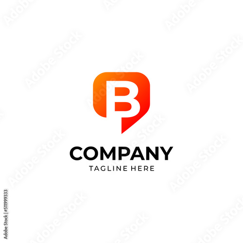 Chat logo with initial letter B design