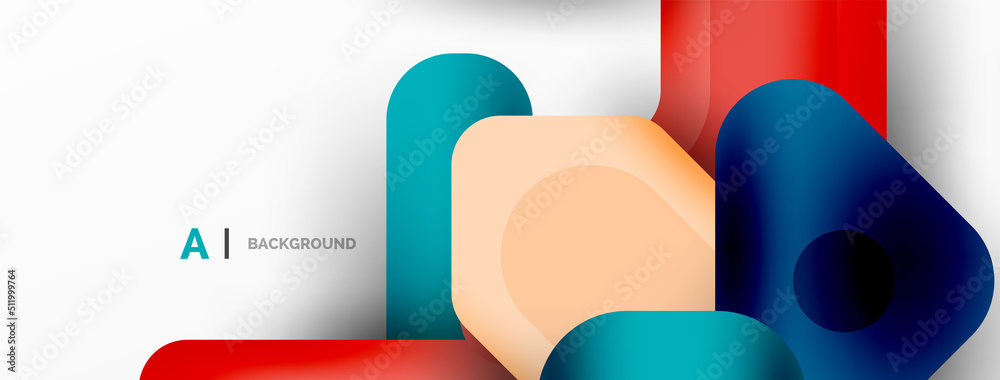 Fototapeta premium Colorful geometric shapes lines, squares and triangles. Abstract background for wallpaper, banner or landing page