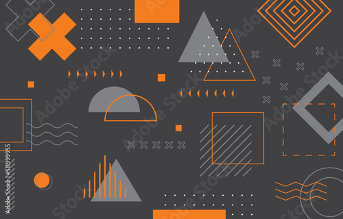 flat geometric decorative memphis background