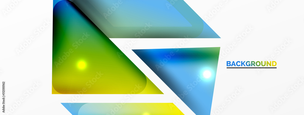 Fototapeta premium Abstract background. Simple color geometric shapes composition with 3d effect, lights and shadows. Vector Illustration For Wallpaper, Banner, Background, Card, Book Illustration, landing page