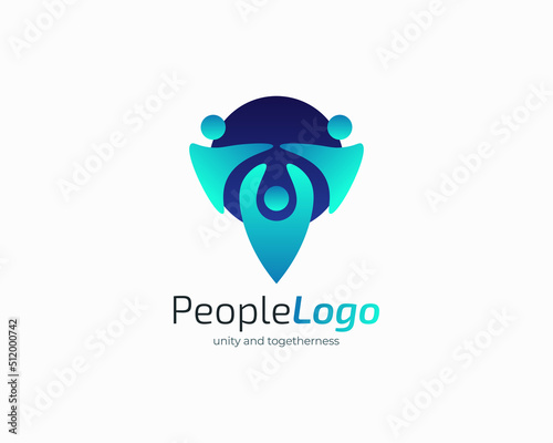 Connected People Logo Design. Community Logo or Symbol. Teamwork, Group or Social Logo for Business Identity