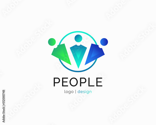 Connected People Logo Design. Community Logo or Symbol. Teamwork, Group or Social Logo for Business Identity