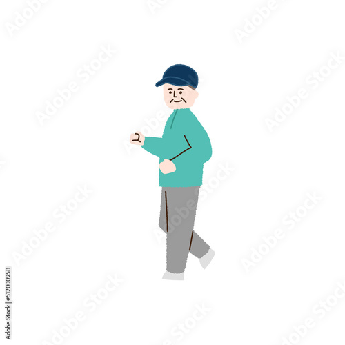 運動する高齢の男性