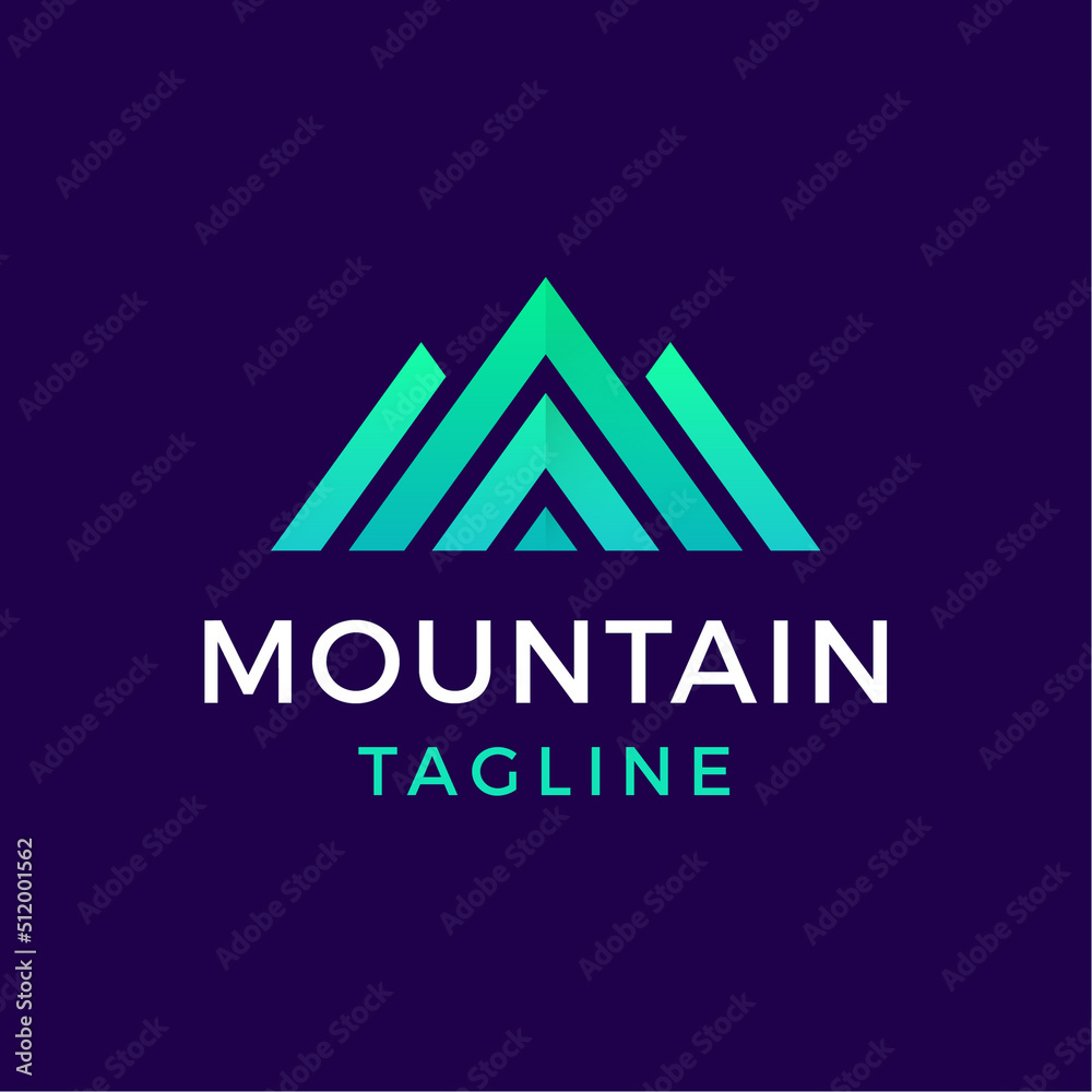 Modern mountain geometric logo