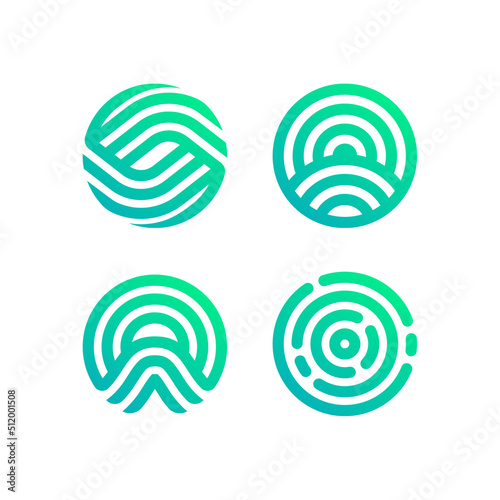 Modern circle monoline logo set