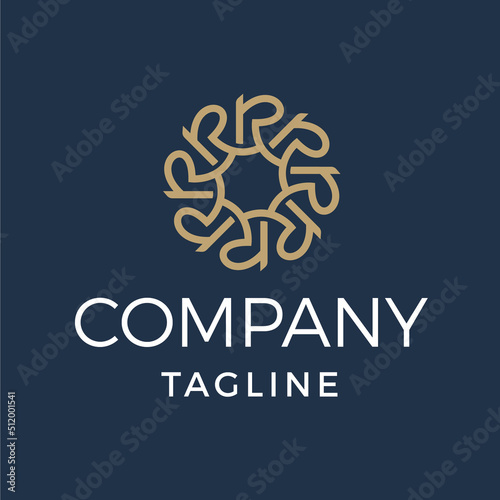  Luxury monogram letter r monoline logo