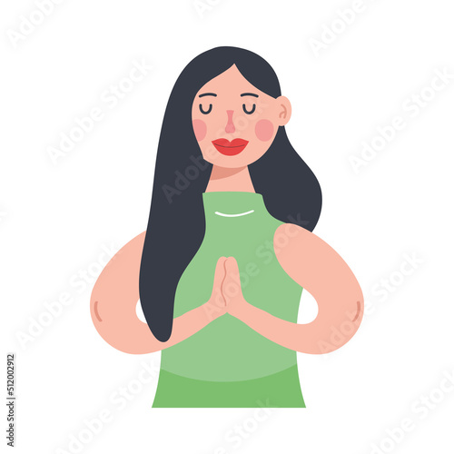 young woman praying