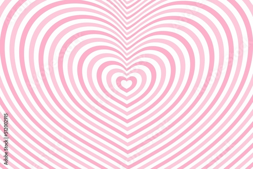 Abstract optical illusion background with a pink heart. Vector.