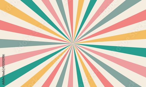 Rays background in retro style. Vector illustration. 