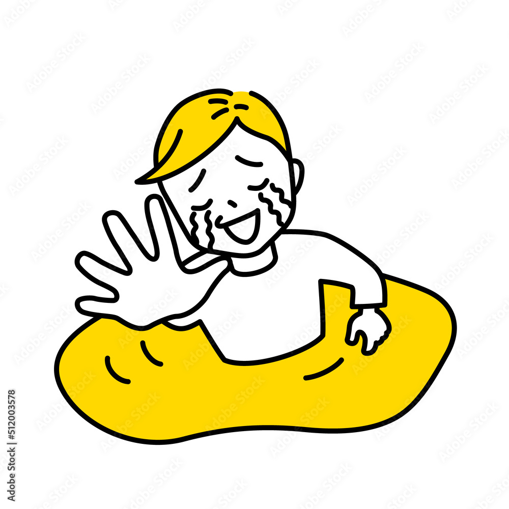沼にはまる男性のイラスト(白背景・ベクター・切り抜き) Stock Vector | Adobe Stock
