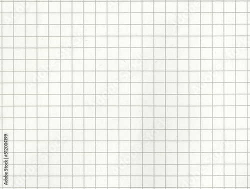 High resolution large image of a white uncoated checkered graph paper scan weathered beige tint thin textbook paper page with gray checkers copy space for text for presentation high quality wallpaper