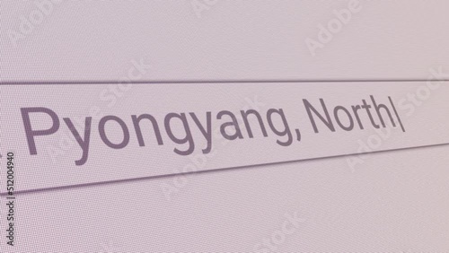 Search Bar Pyongyang North Korea 
Close Up Single Line Typing Text Box Layout Web Database Browser Engine Concept