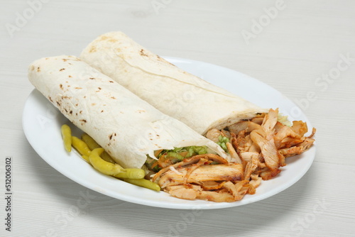Chicken doner durum  kebab, tavuk döner dürüm, tavuk döner, chicken doner, döner dürüm, food, wrap, lavash bread, lunch, dinner, lettuce, pickle, 