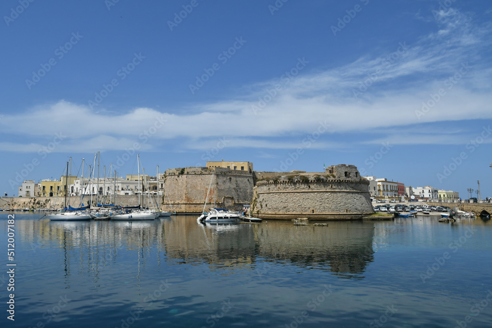 The castle on the port of the old town of Gallipoli, in the province of Lecce, Italy.