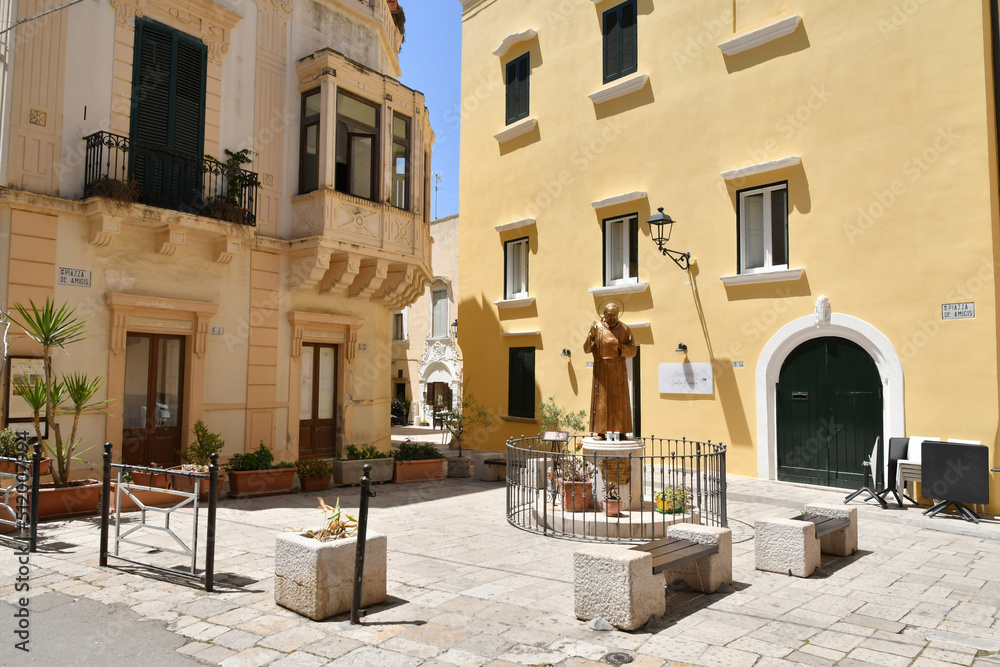 A small square of Gallipoli, an old village in the province of Lecce in Italy.