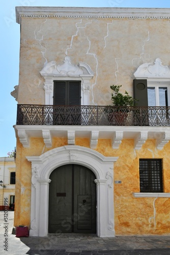 The door in an of house in Gallipoli, an old village in the province of Lecce in Italy.