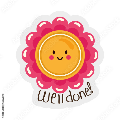 welldone flower sticker photo