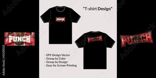 Punch type with boxing block theme design vector for tshirt hoodie and merchandise