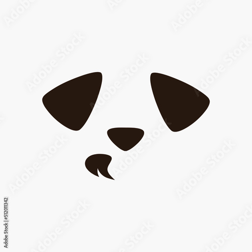 Dog minimalist logo. Simple negative space vector design.