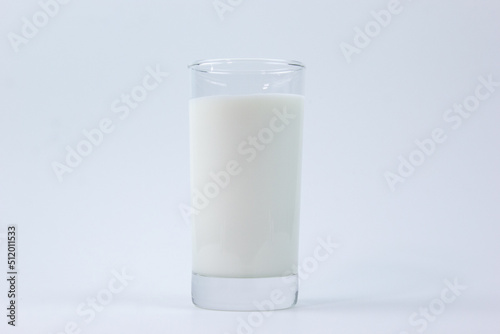 A fresh glass of milk isolated on white background