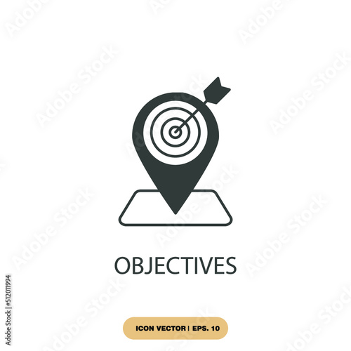 objectives icons  symbol vector elements for infographic web