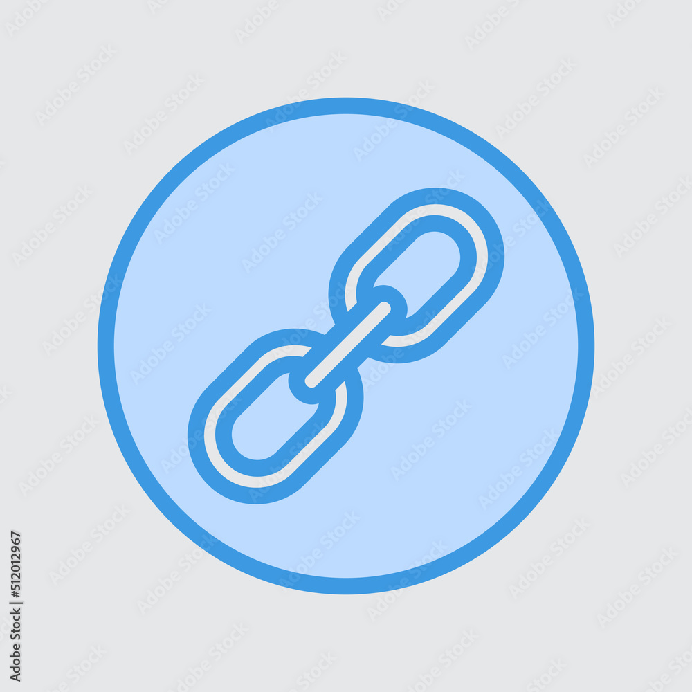 Hyperlink icon in blue style about user interface, use for website mobile app presentation Hyperlink icon in blue style about user interface, use for website mobile app presentation