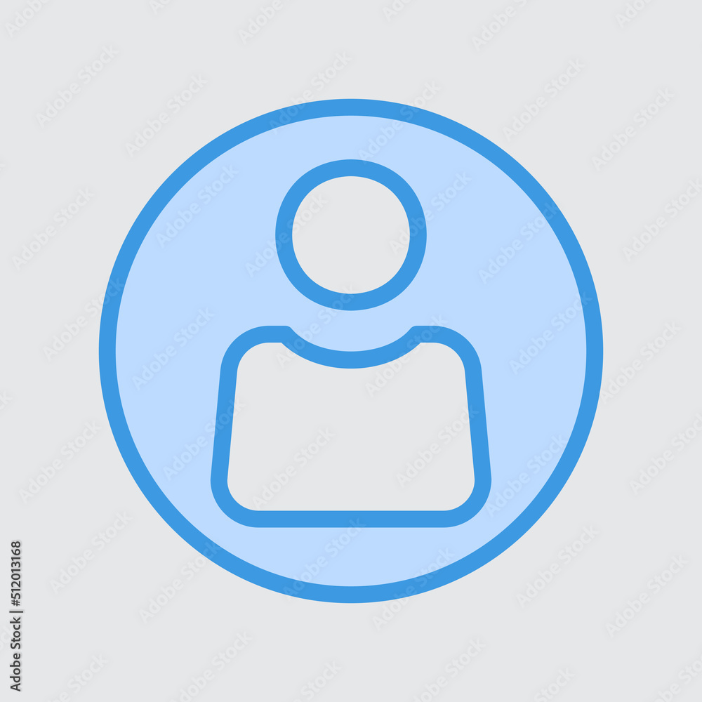 User icon in blue style about user interface, use for website mobile app presentation User icon in blue style about user interface, use for website mobile app presentation