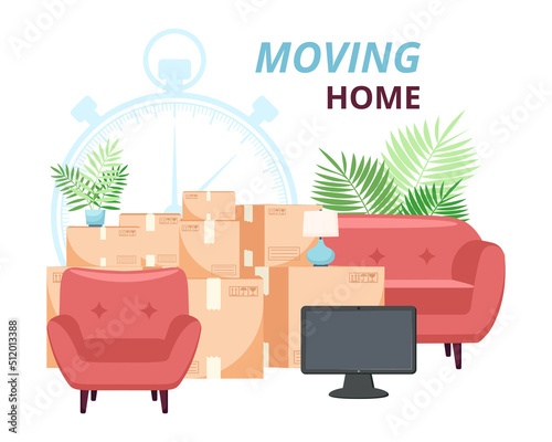 Moving home and delivery service concept