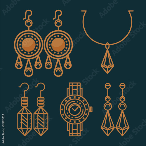 jewelry luxury five icons