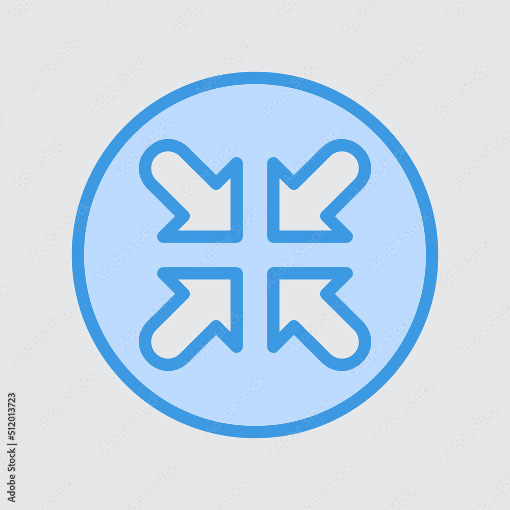 Minimize icon in blue style about user interface, use for website mobile app presentation Minimize icon in blue style about user interface, use for website mobile app presentation