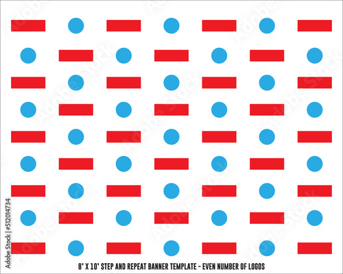 8ft x 10ft Step and Repeat Banner Template - Designed for an Even Number of Logos | Sponsor Banner for Events
