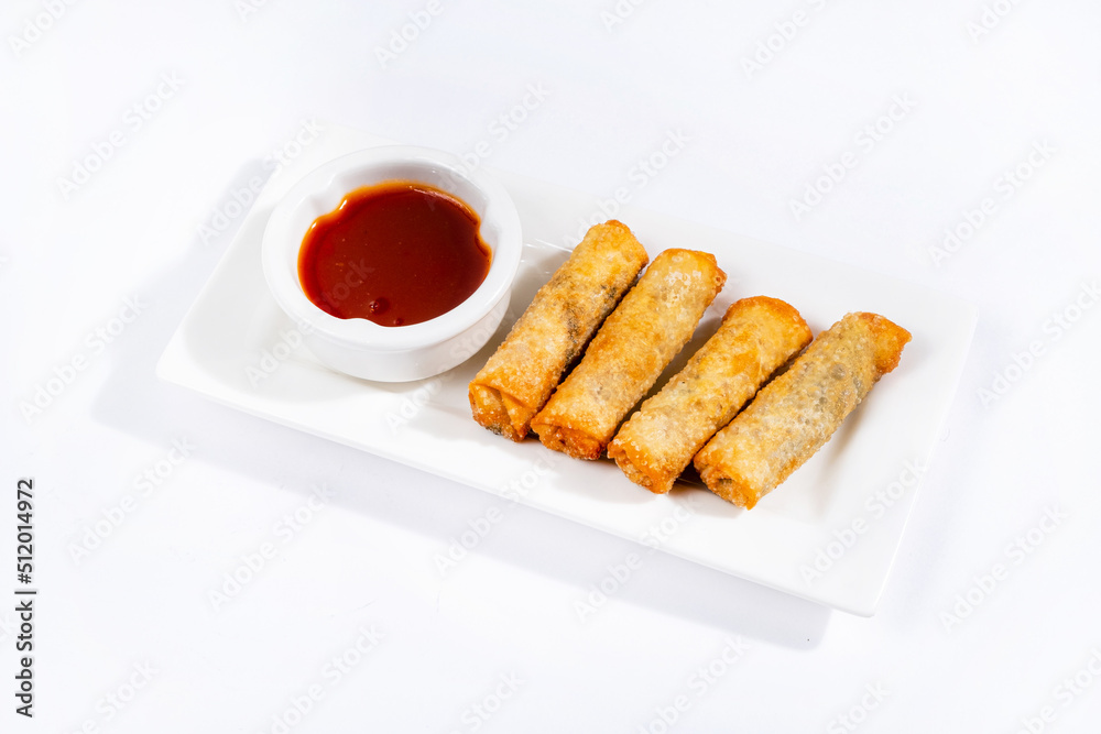 deep fried spring roll with sauce deep fried spring roll with sauce