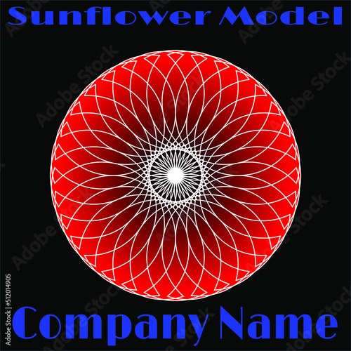 Logo Circle Sunflower Detail Vector Company Leaflet