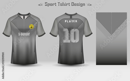 Soccer jersey design for sublimation. t-shirt sport design template, Soccer jersey mockup for football club. Fabric uniform front and back view