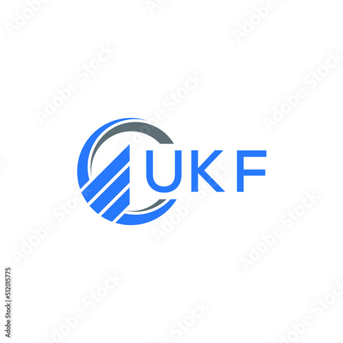 UKF Flat accounting logo design on white background. UKF creative initials Growth graph letter logo concept. UKF business finance logo design. 