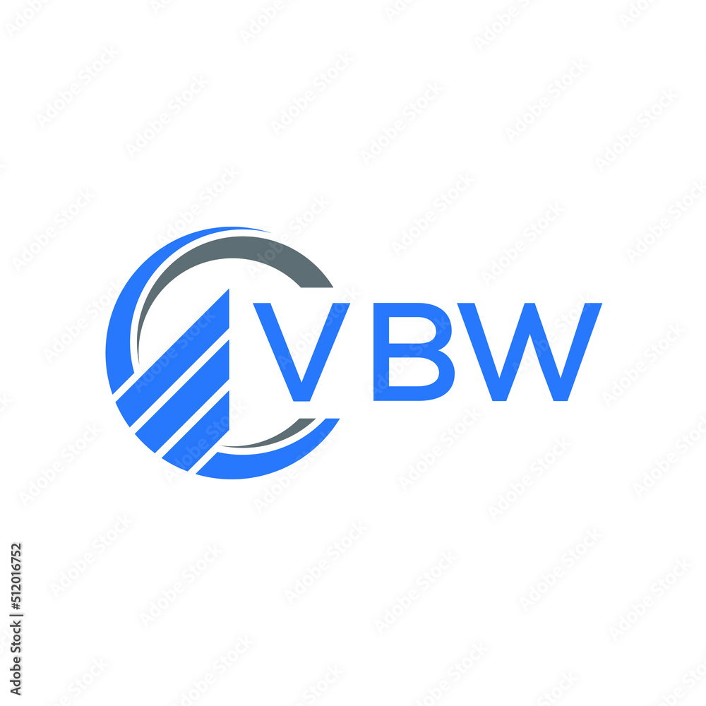 VBW Flat accounting logo design on white background. VBW creative initials Growth graph letter logo concept. VBW business finance logo  design.