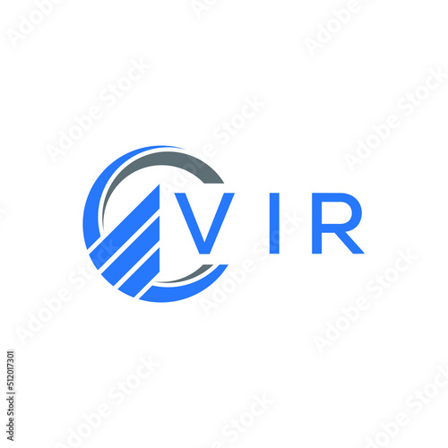 VIR Flat accounting logo design on white background. VIR creative initials Growth graph letter logo concept. VIR business finance logo design. 