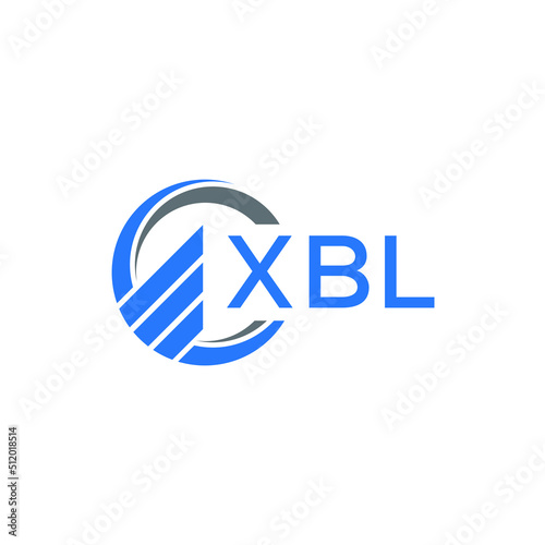 XBL Flat accounting logo design on white background. XBL creative initials Growth graph letter logo concept. XBL business finance logo design.   photo