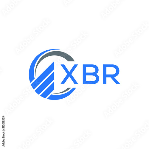 XBR Flat accounting logo design on white background. XBR creative initials Growth graph letter logo concept. XBR business finance logo design.  photo