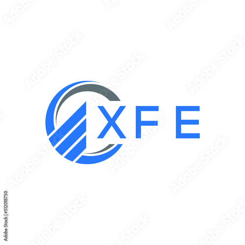 XFE Flat accounting logo design on white background. XFE creative initials Growth graph letter logo concept. XFE business finance logo design.
 photo