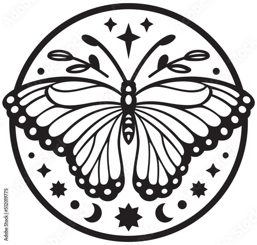 Celestial Magic Butterfly, Moon and Stars