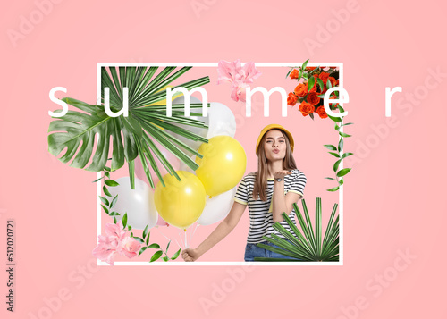 Summer collage of beautiful...