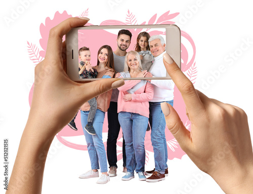 Woman with mobile phone tak...