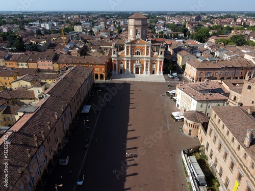 Foto aerial view of Carpi town. Carpi, Modena, Emilia Romagna, Italy