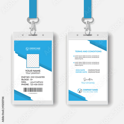 Modern and creative corporate company employee id card template